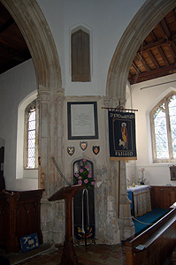 Doors on the south side of the chancel arch to the former rood loft August 2011